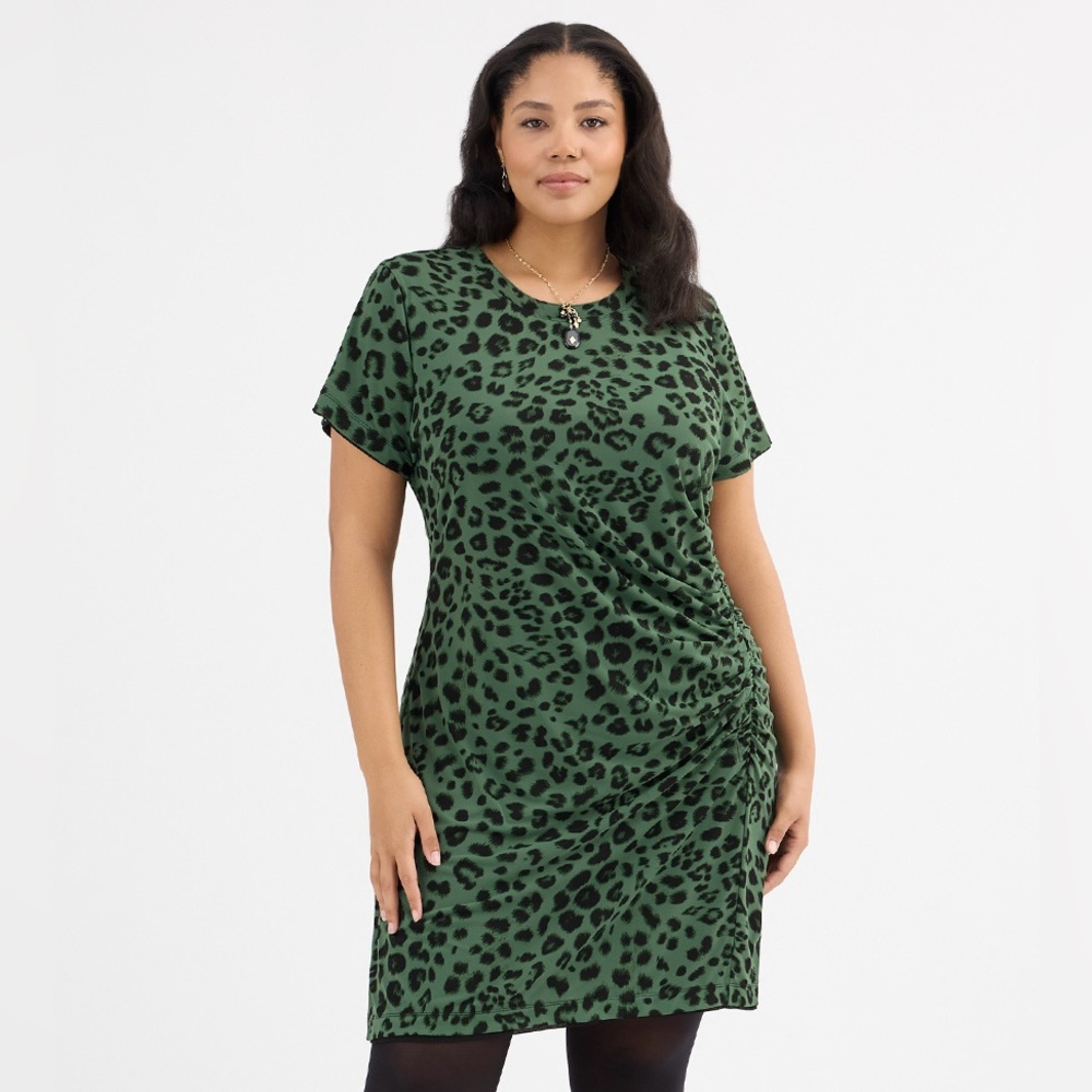 NWT Cabi 4771 Green Black Stretchy REVERSIBLE DRESS Quest Dress Size M